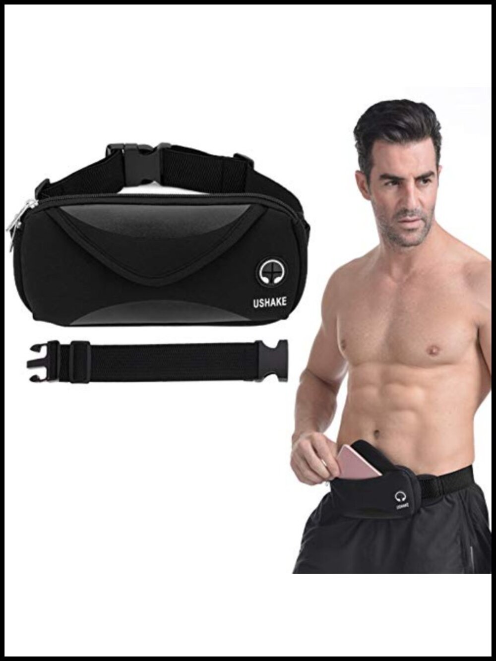 Running Belt Waist Pack with Extender Adjustable Strap Water Resistant Zip Pouch